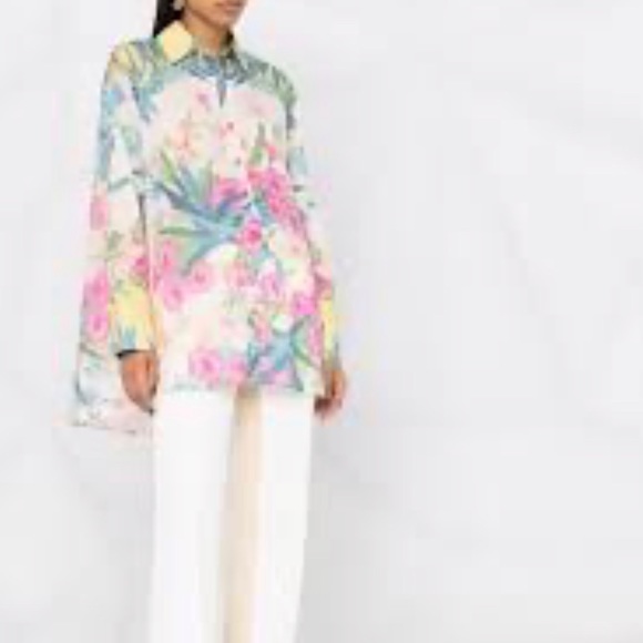 Pinko Cotton Floral Shirt XS - Picture 2 of 10